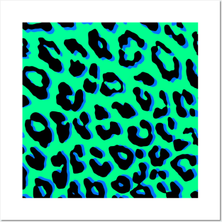 Leopard Print Green Posters and Art